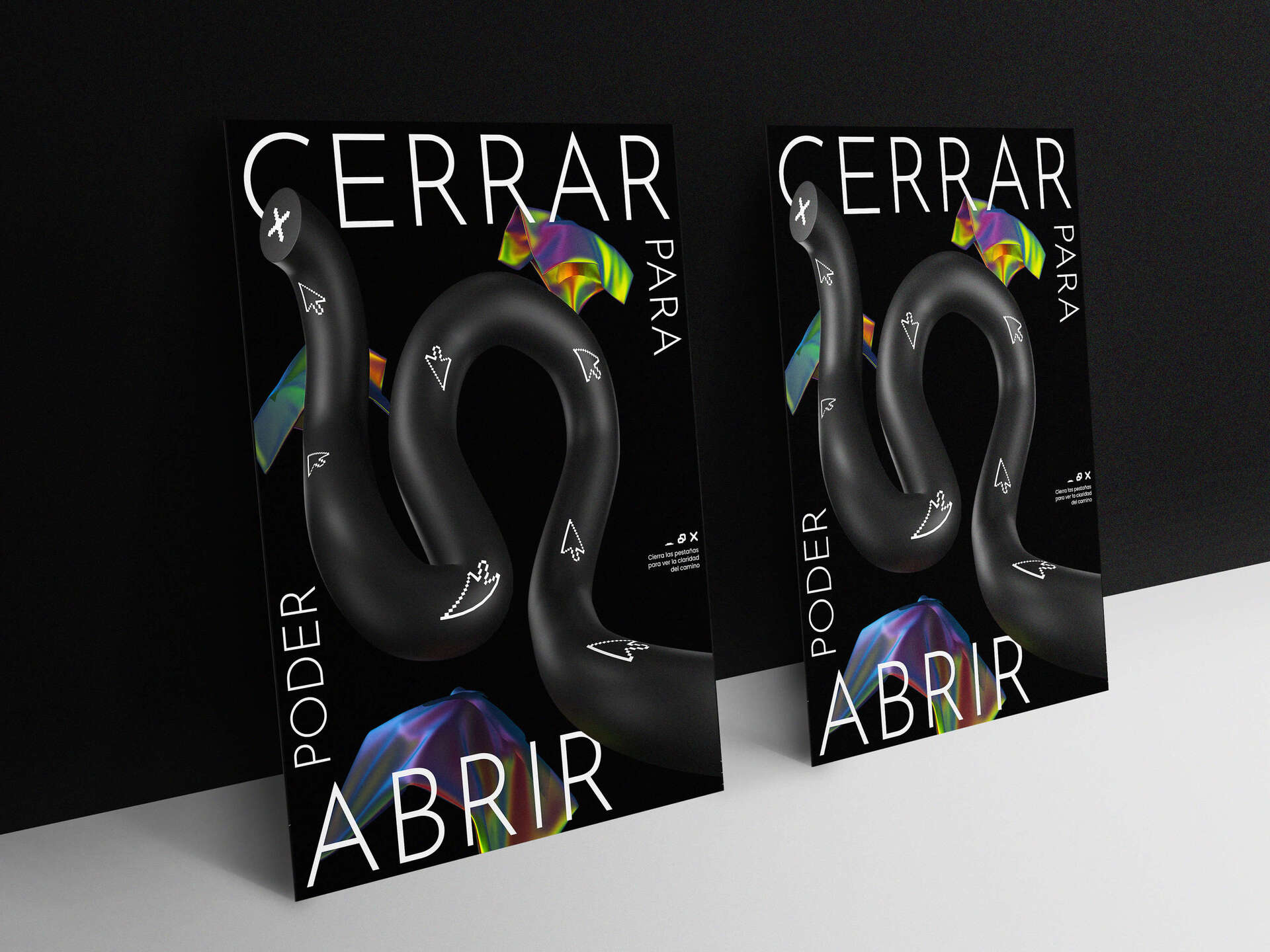 Mockup de dos carteles con el diseño para el concurso de BiCebé 2023 (CERRAR PARA PODER ABRIR)