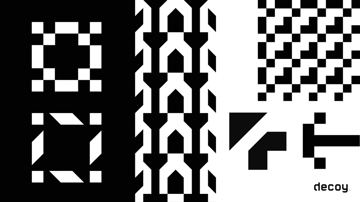 Elementos gráficos para la imagen de marca de decoy