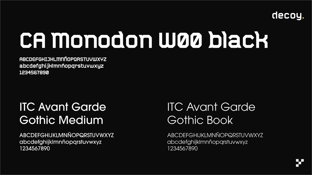 Tipografías y fuentes para el proyecto decoy