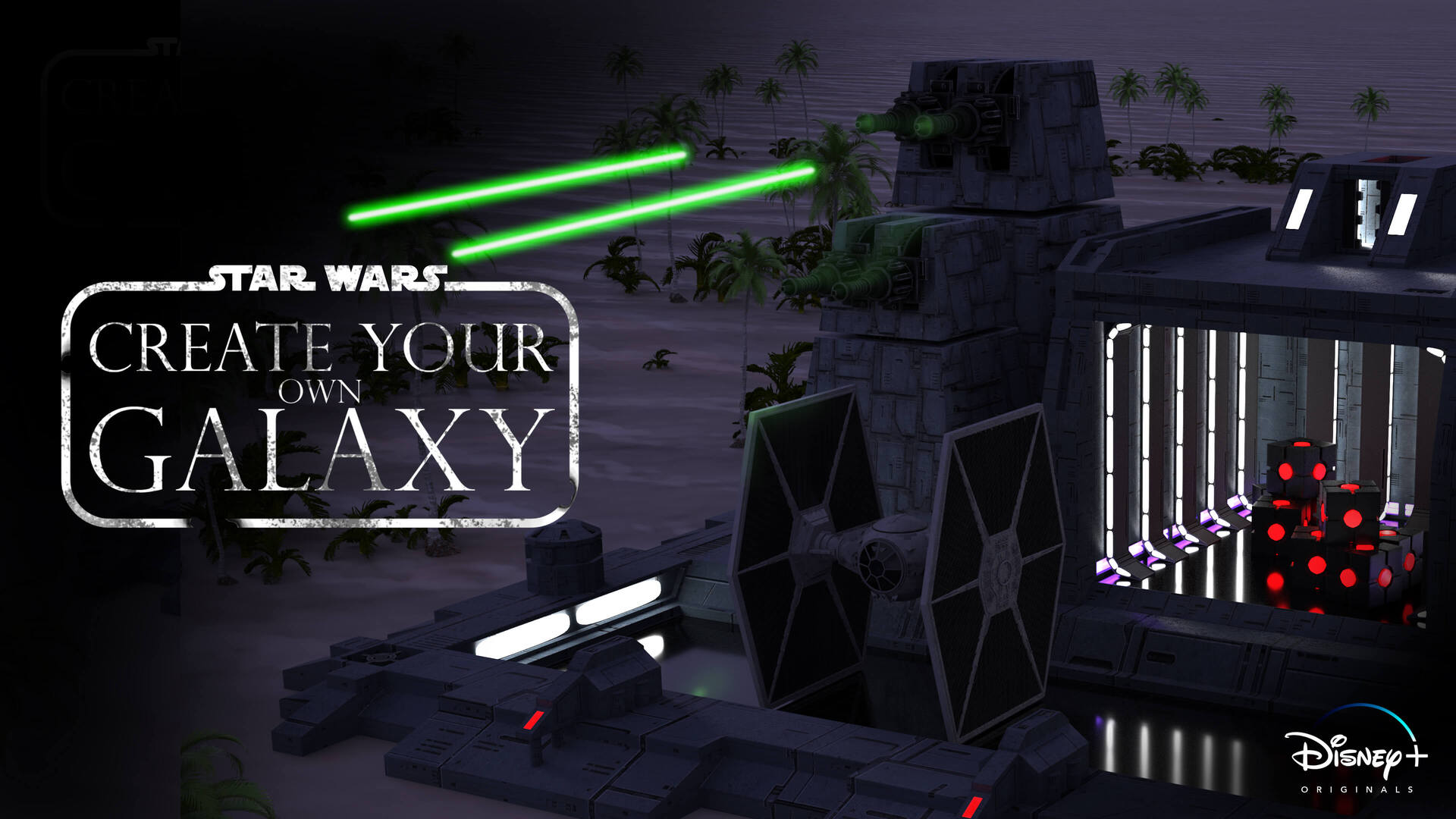 Post edición del diorama renderizado y creaación del logo para Star Wars (Create your own Galaxy)