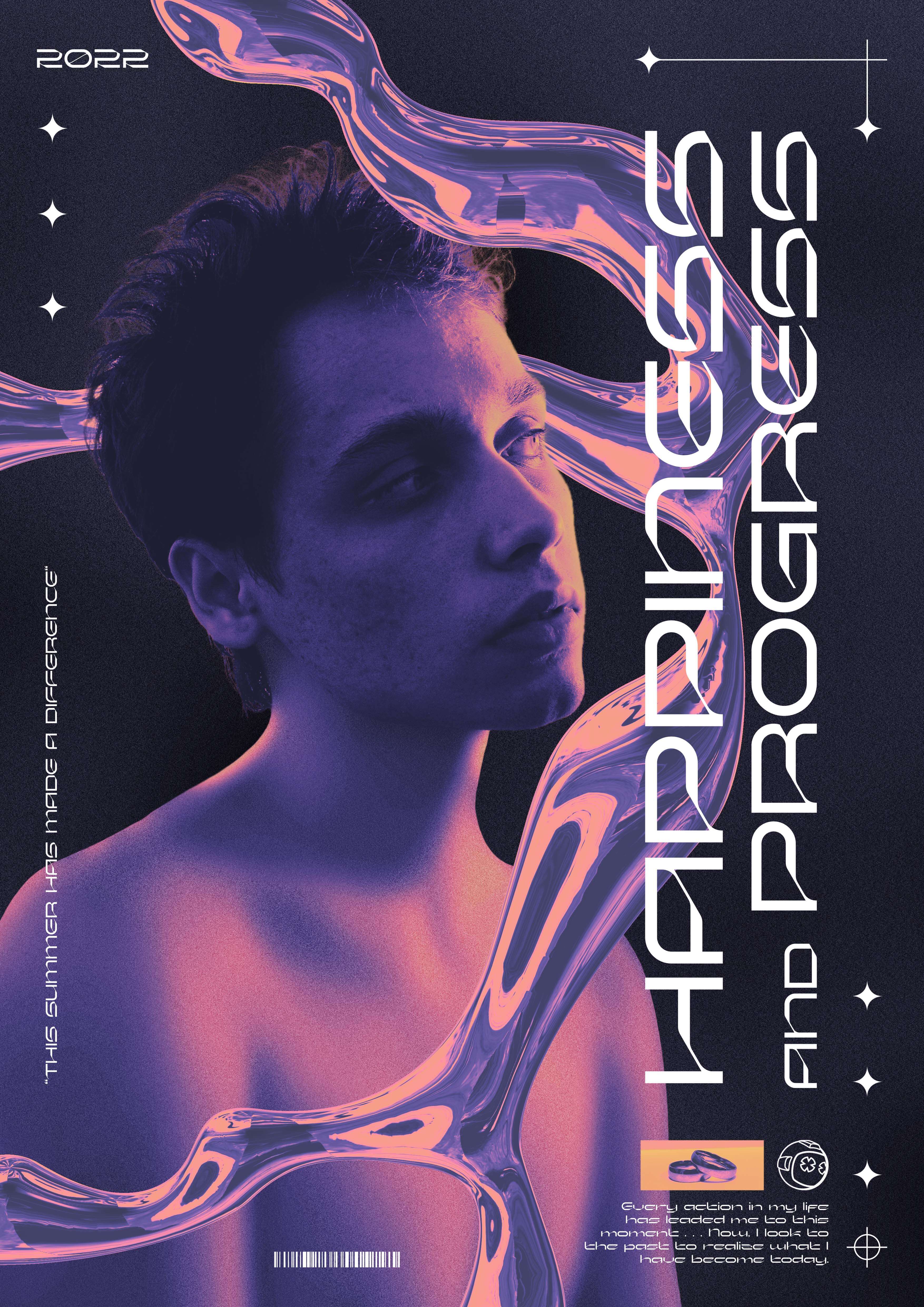 DISEÑO del cartel morado SOBRE MÍ