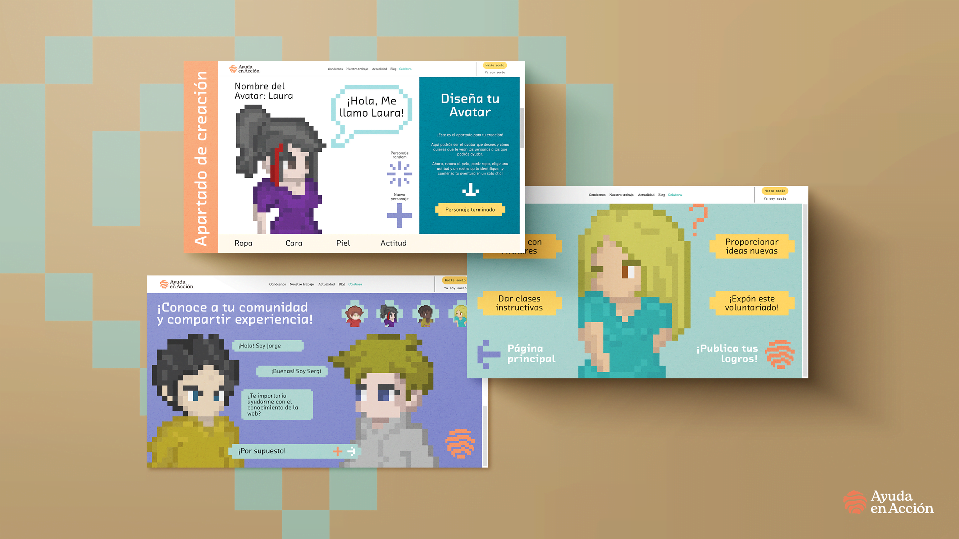 Diseño de la sección web de #ClicTime para Ayuda en Acción