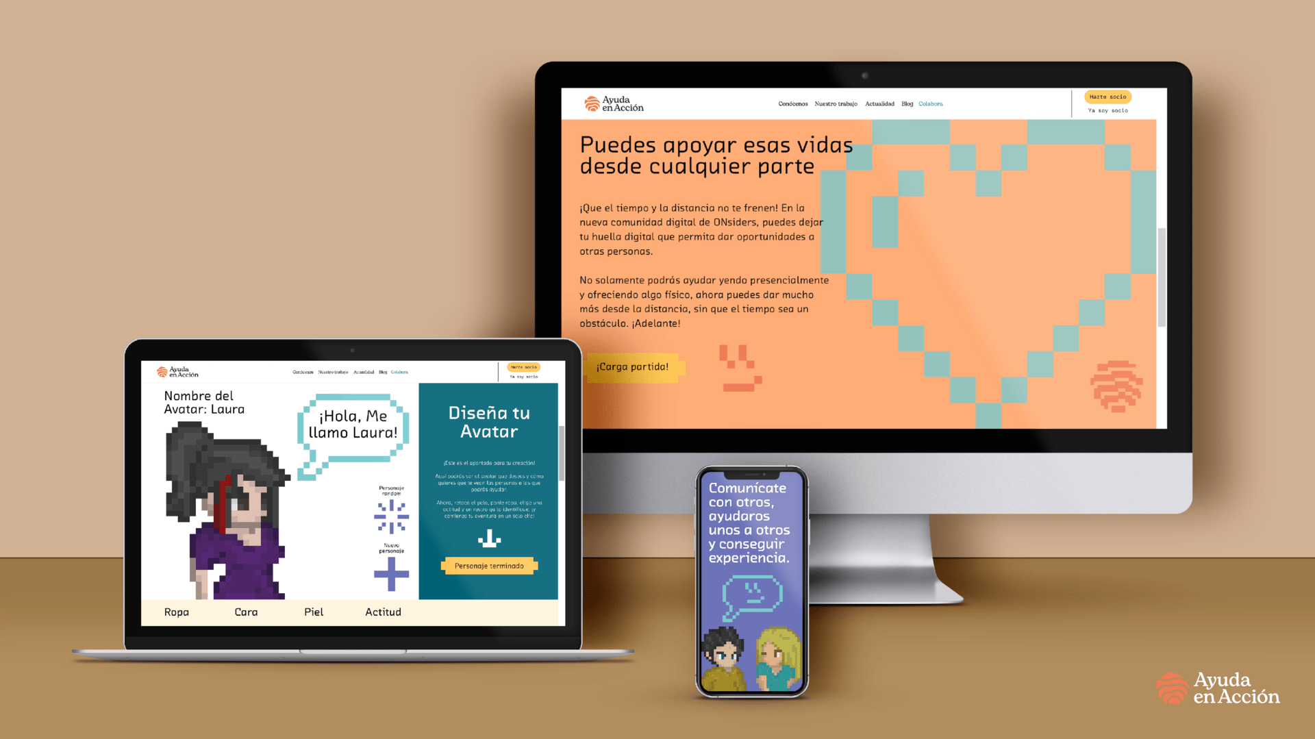 Implementación de la campaña en página web para diferentes dispositivos