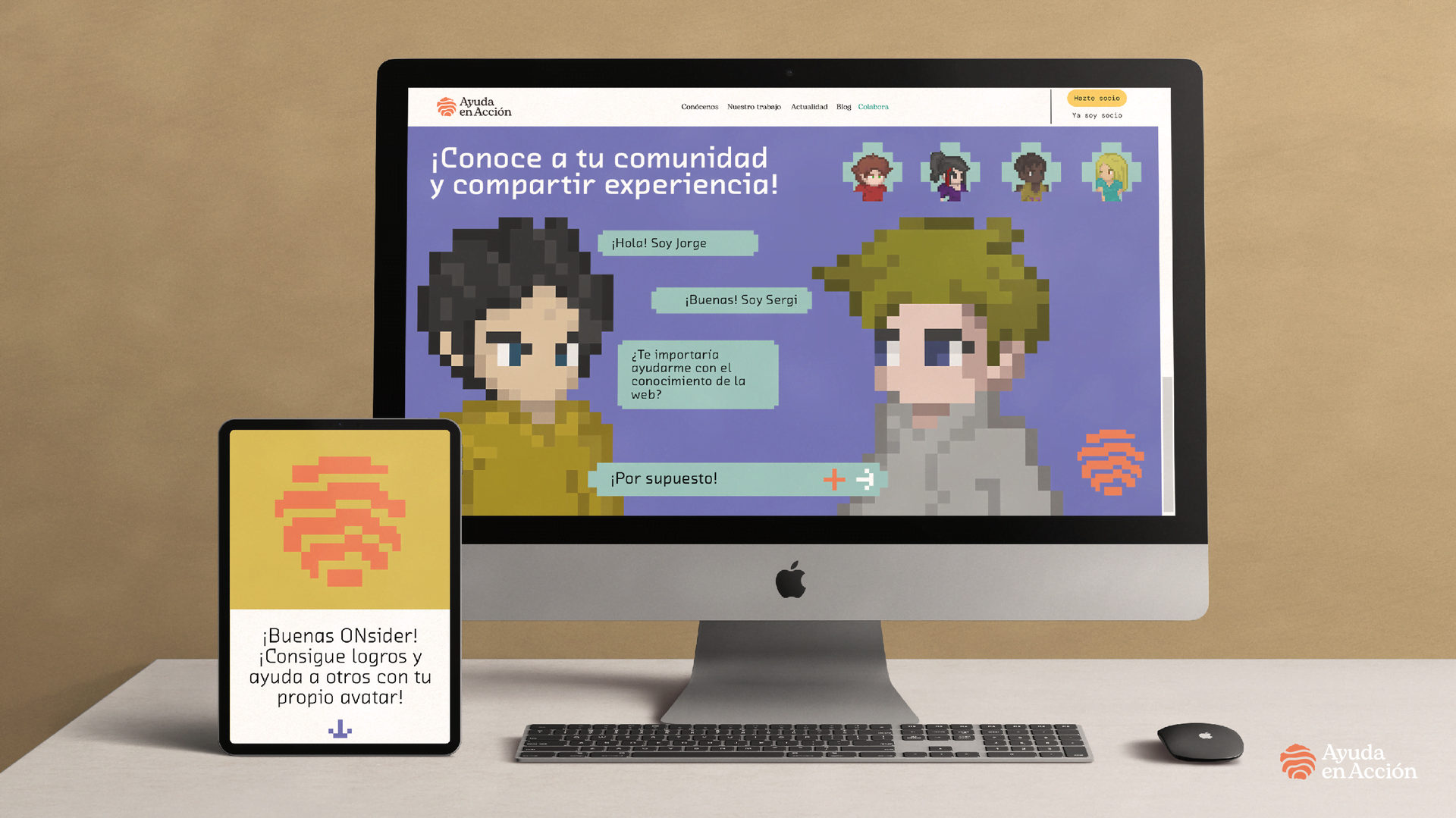 Implementación de la campaña en página web para ordenador de mesa y tablet